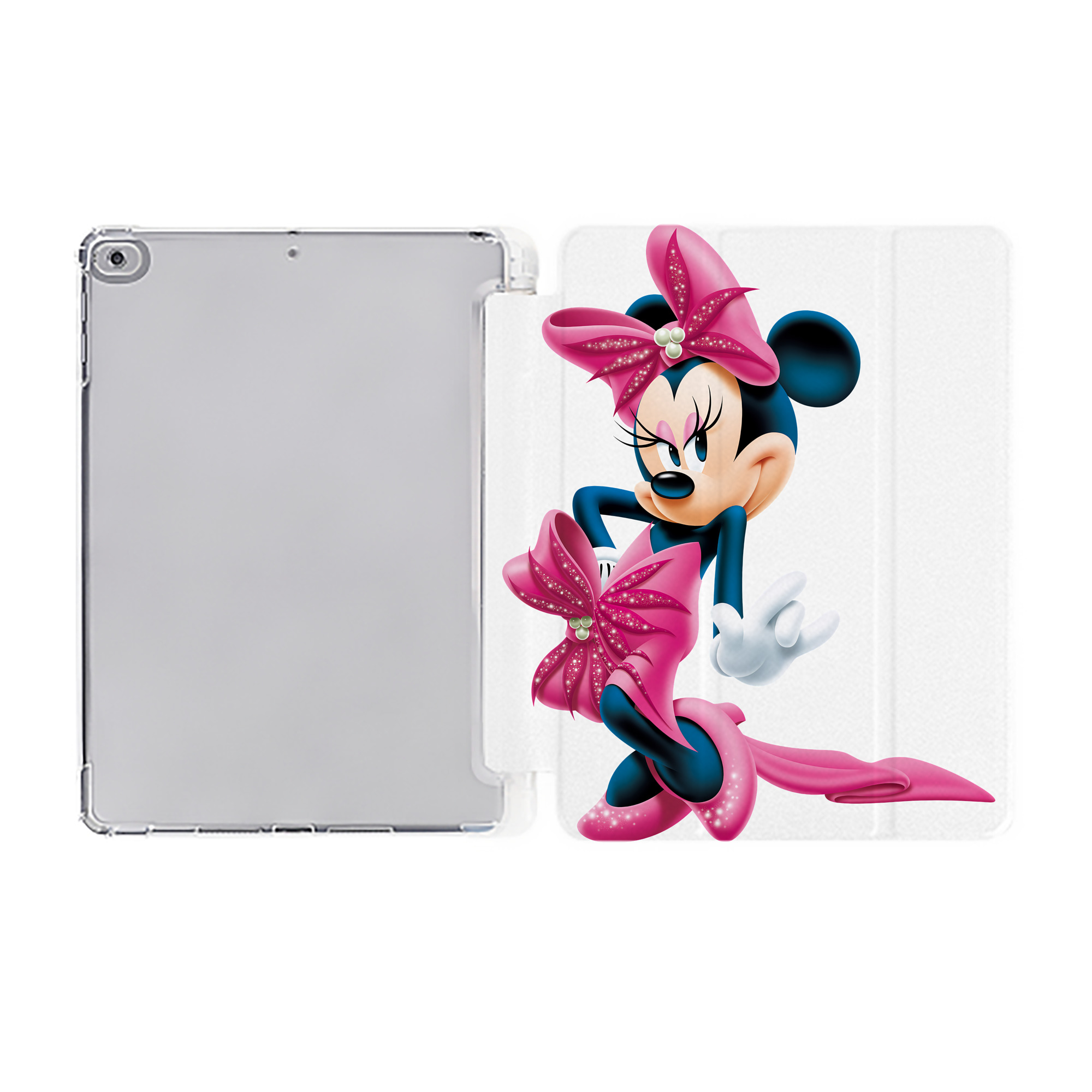 （画像用） ミッキーマウス Mickey Mouse IPad ケース ペン収納付き 三つ折りスタンド PUレザー×シリコン 対応機種9.5/10.5/10.9インチ